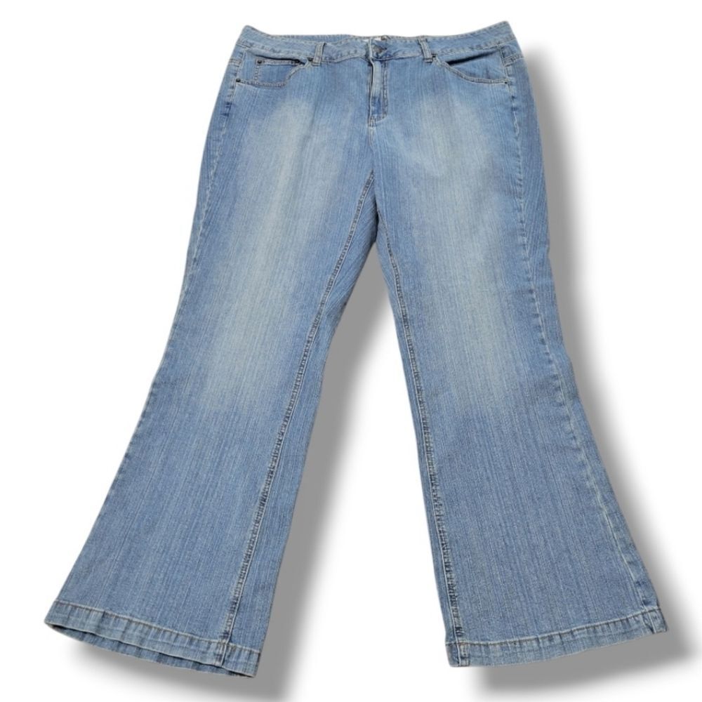 St. John's Bay Jeans Size 20W W40"xL32" St. John's Bay Stretch Flare Jeans Blue
